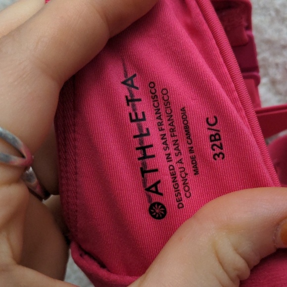 NWOT Athleta square neck V bikini top in Tulip pink - Picture 11 of 13